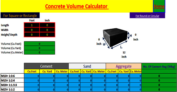 concrete, brick and steel calculator